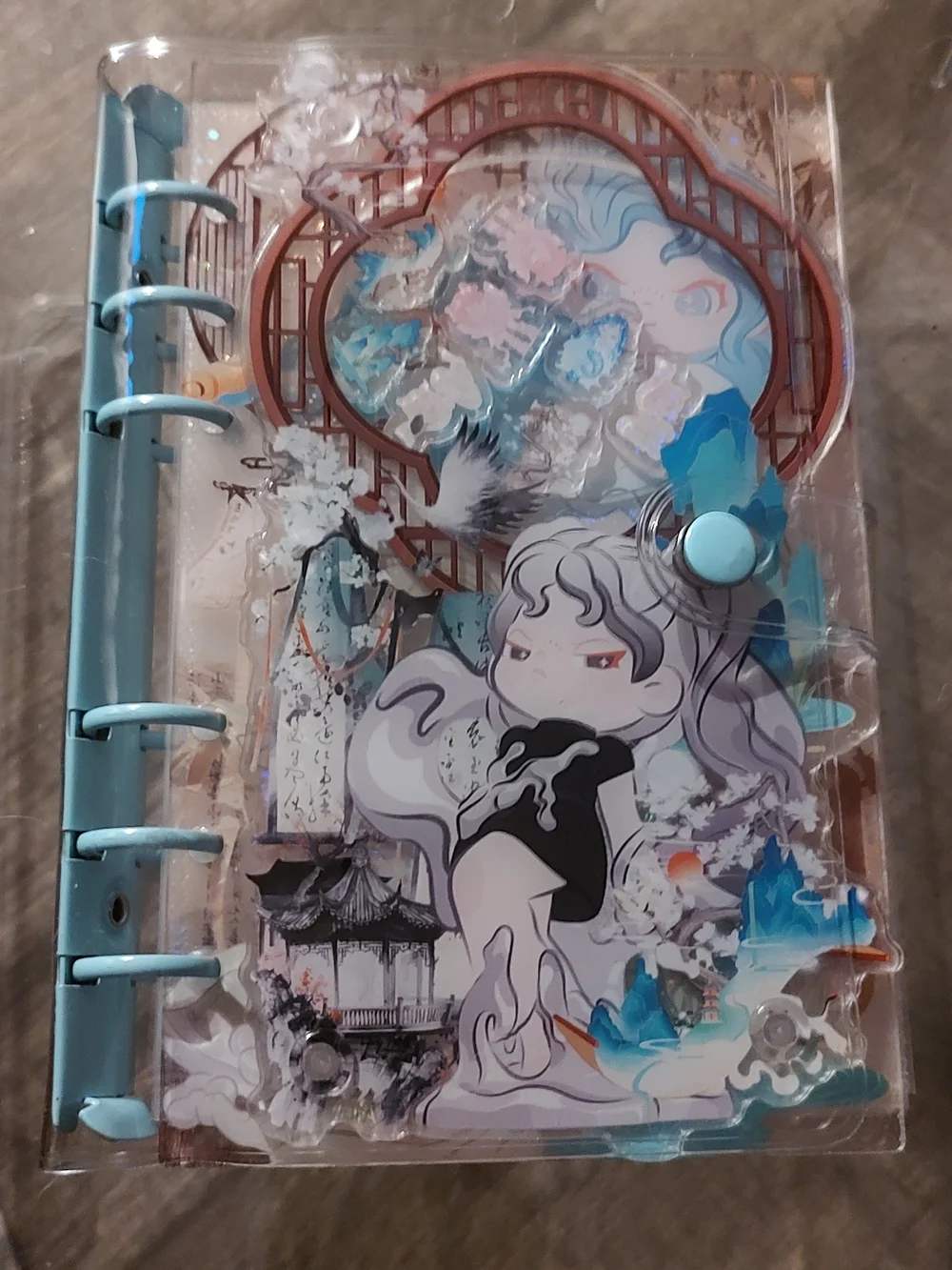 New! A6 Size Acrylic Shaker Notebook With Photo Sheets And Cover